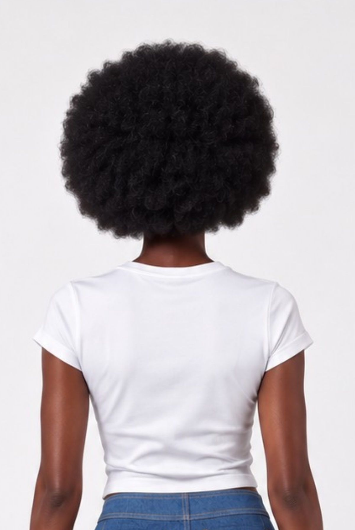 Back view of Bohn Jsell Illusion Corset Tee showing plain white cropped T-shirt on model