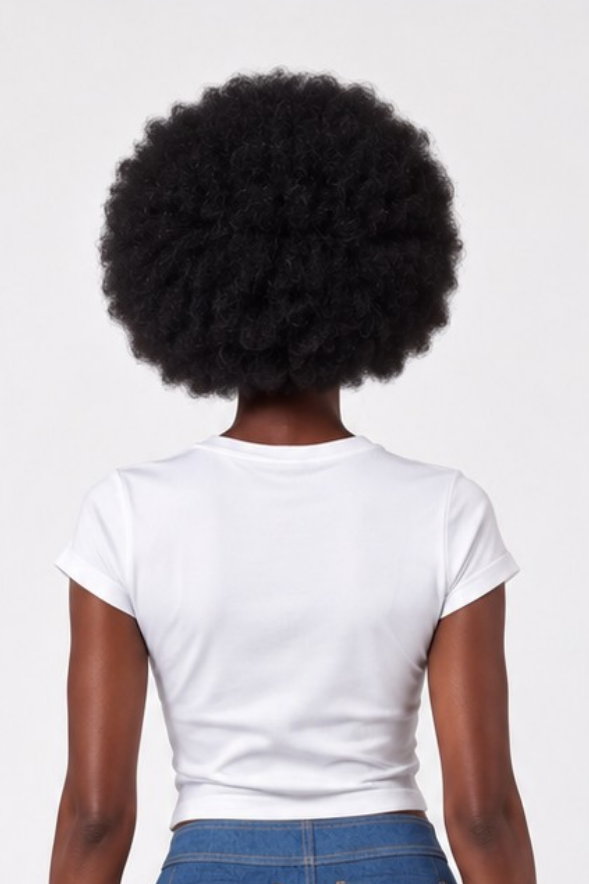 Back view of Bohn Jsell Illusion Corset Tee showing plain white cropped T-shirt on model