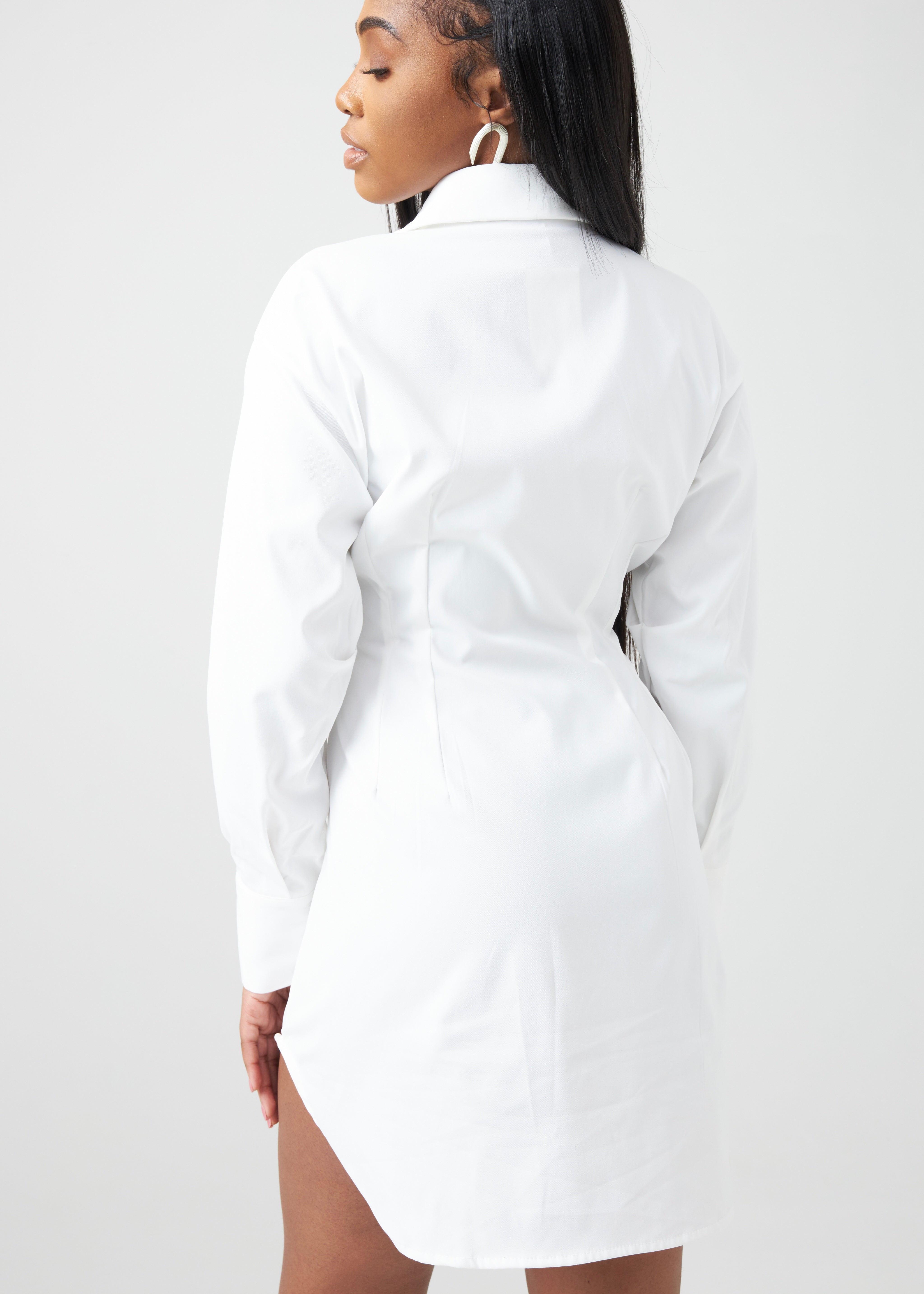 Cinched Waist Shirt Dress M